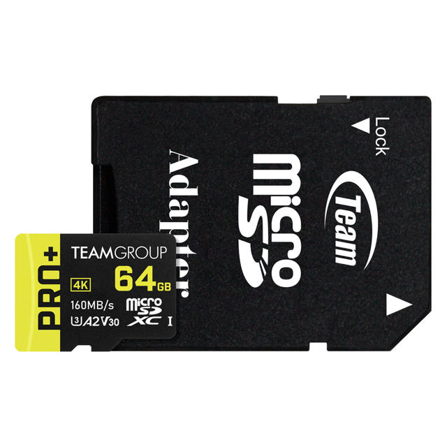Team Group PRO+ 64GB Micro SDXC UHS-I U3 A2 V30 Memory Card