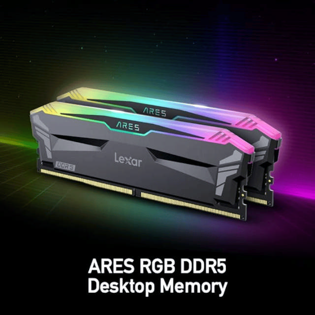 Ares U-DIMM DDR5 6800 32GB Kit (16GB x2),with heatsink and RGB lighting, Black, dual pack
