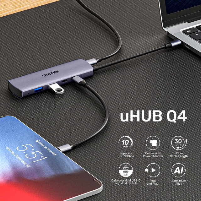 Unitek 4-in-1 HUB Q4 10Gbps USB-C Hub