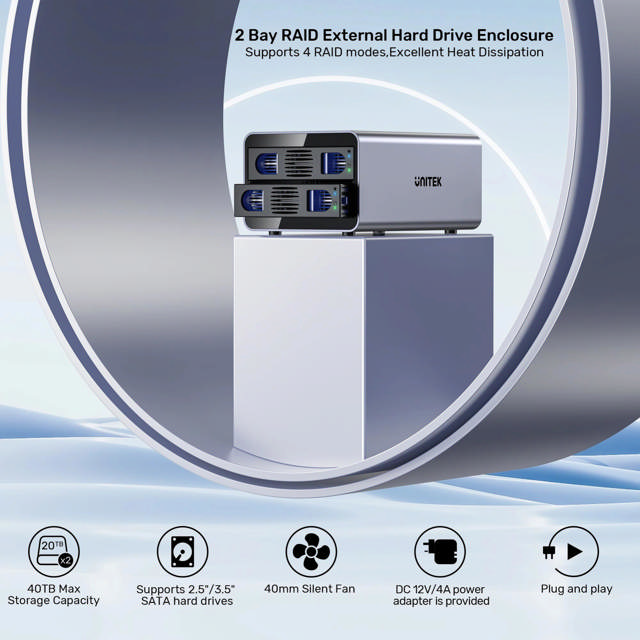 Unitek USB3.2 Type-C 10GB/SATA 2BAY SATA