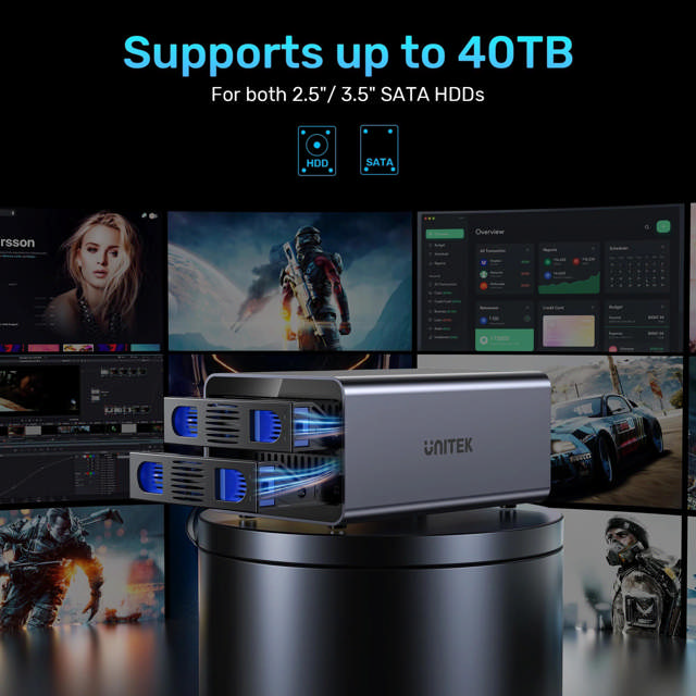 Unitek USB3.2 Type-C 10GB/SATA 2BAY SATA