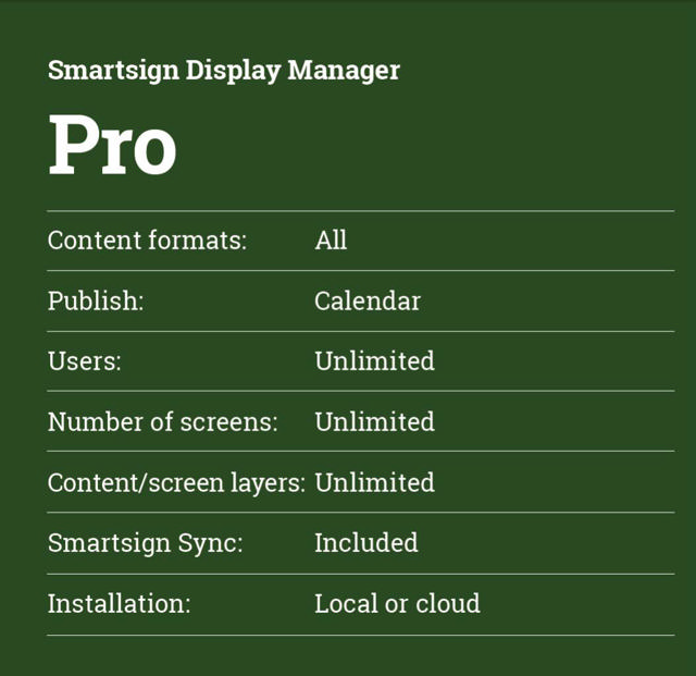 Smartsign Display Manager 10 Cloud Professional - 5 Year License