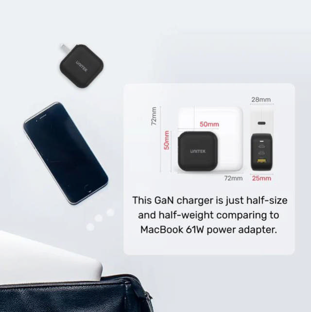 Unitek Travel Tri GaN 3 Port 66W Charger