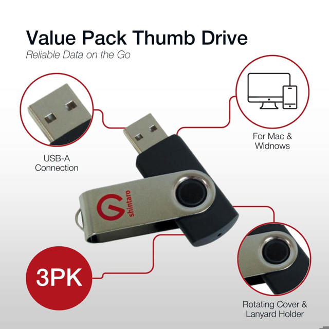 Shintaro 8GB Rotating Pocket Disk 3 Pack