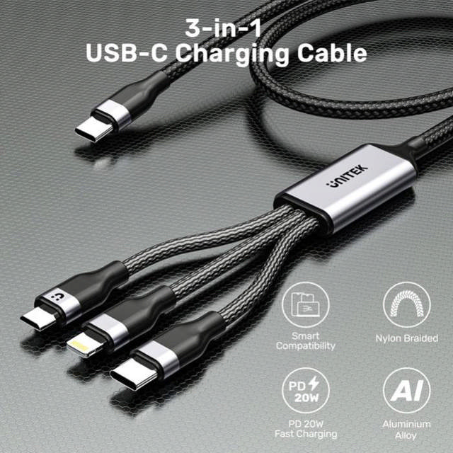 Unitek 3-in-1 USB-C to Lightning Micro