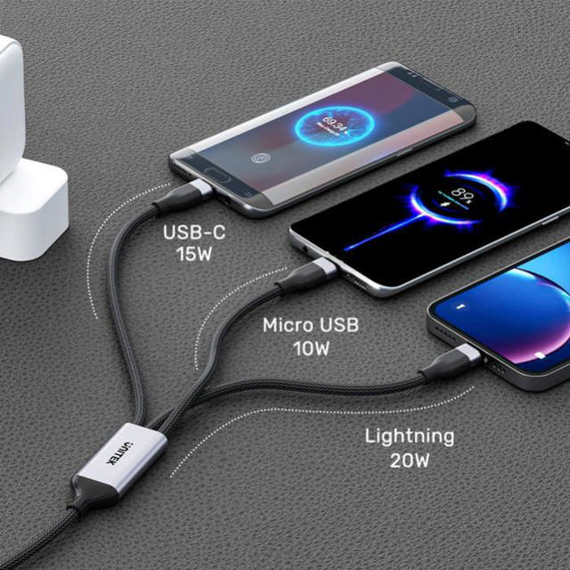 Unitek 3-in-1 USB-C to Lightning Micro