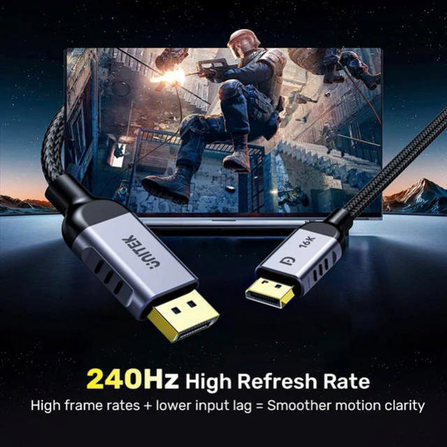 Unitek 3M Gaming DP2.1 Cable Grey