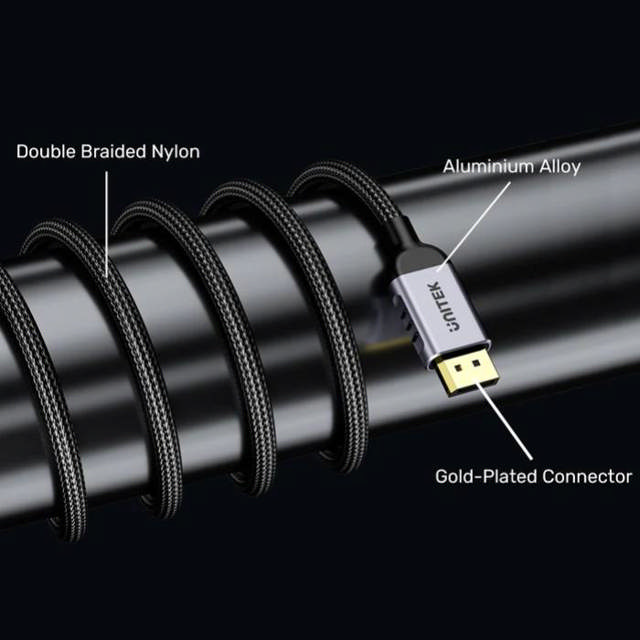 Unitek 3M Gaming DP2.1 Cable Grey