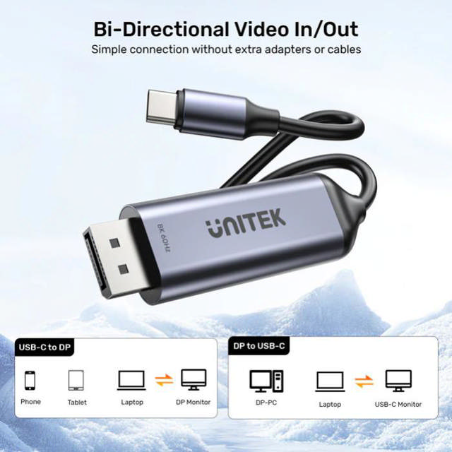 Unitek USB-C to DP 8K@60Hz BiDirectional