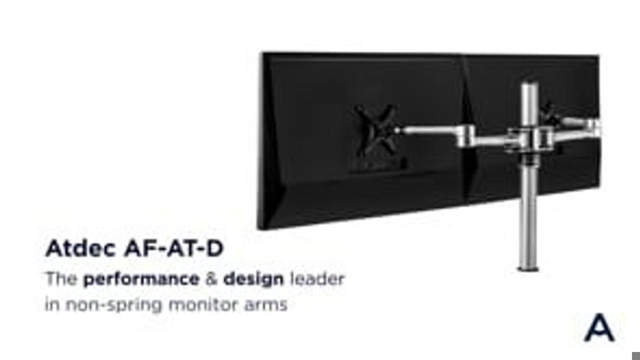 Atdec AF-AT-D-B Dual Swing Arms on Post Black