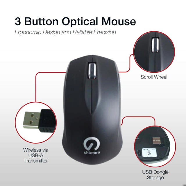 Shintaro 3 Button Wireless Mouse