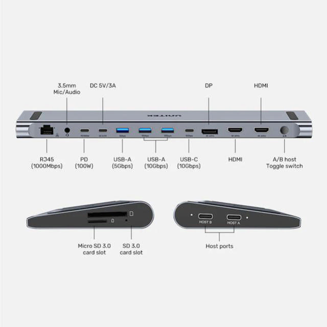 Unitek USB-C Triple 4K Docking Station