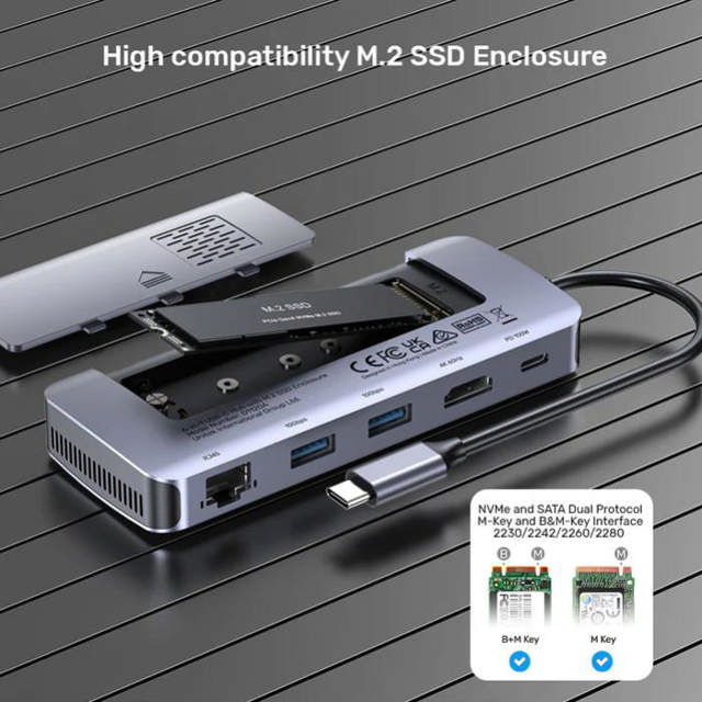 Unitek 6-in-1 USB-C Hub w/ M.2SSD Enc