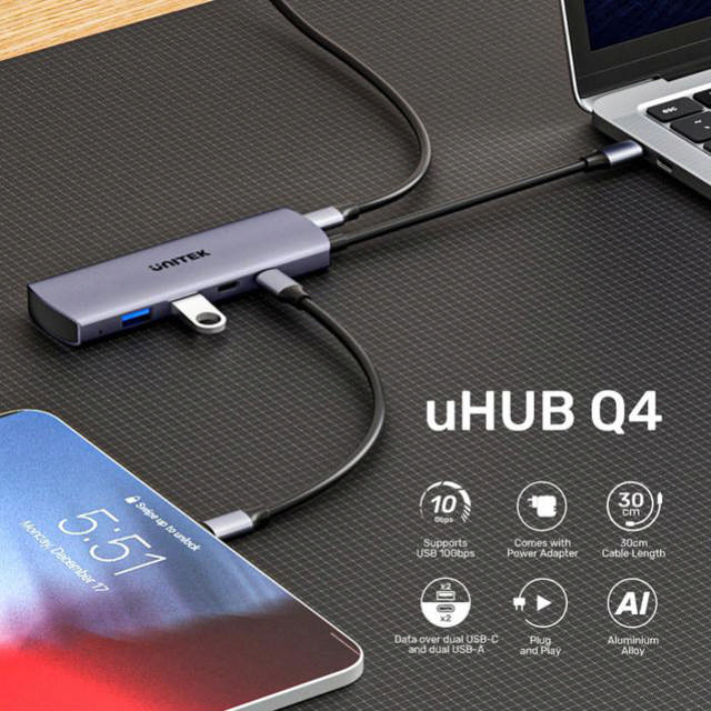 Unitek 4-in-1 HUB Q4 10Gbps USB-C Hub