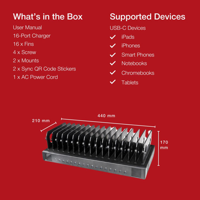 Shintaro 16-Port USB-C 1000W Charger