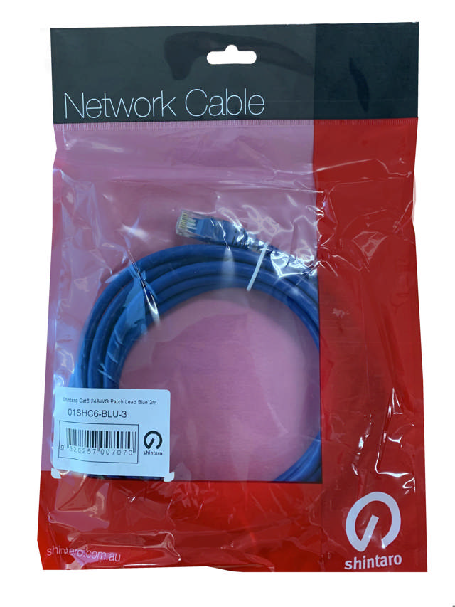 Shintaro Cat6 24 AWG Patch Lead Blue 5m