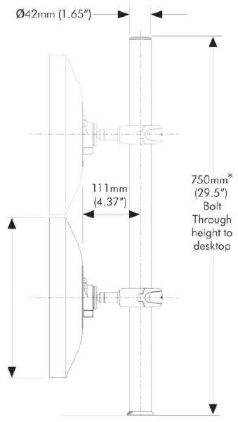 Atdec POS Single Display Pole 750mm