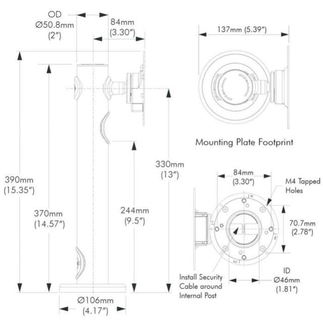 Atdec SD-POS-VBM POS Mount Black