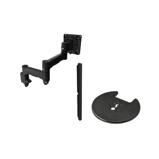 Atdec AWMS-2-46H75 Dual HD Swing Arms on Tall Post Grommet Clamp Black
