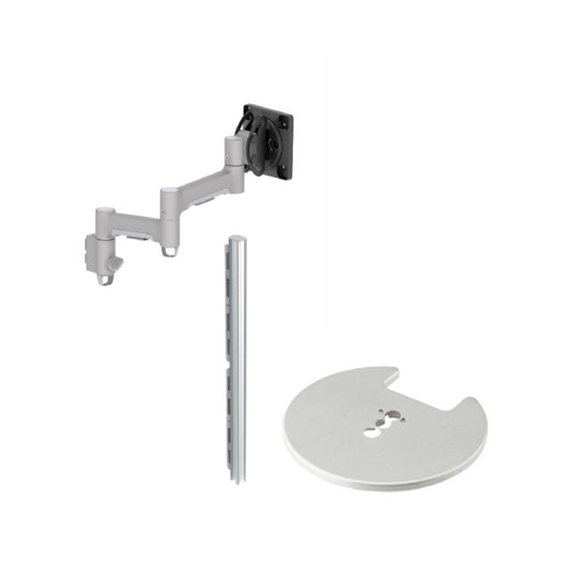 Atdec AWMS-2-46H75 Dual HD Swing Arms on Tall Post Grommet Clamp Silver