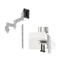 Atdec AWMS-2-46H75 Dual HD Swing Arms on Tall Post HD F-Clamp Silver