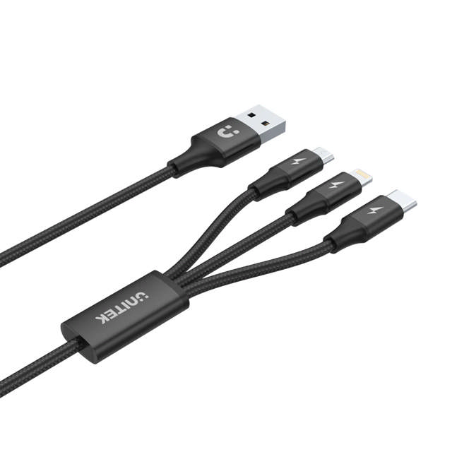 Unitek 1.2m 3-in-1 USB-A to USC-C & More