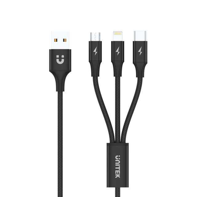 Unitek 1.2m 3-in-1 USB-A to USC-C & More