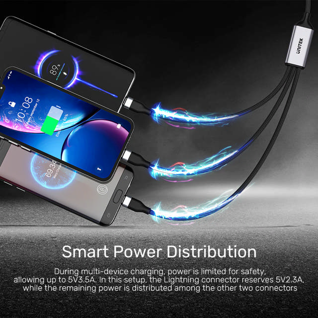 Unitek 3-in-1 USB-C to Lightning Micro