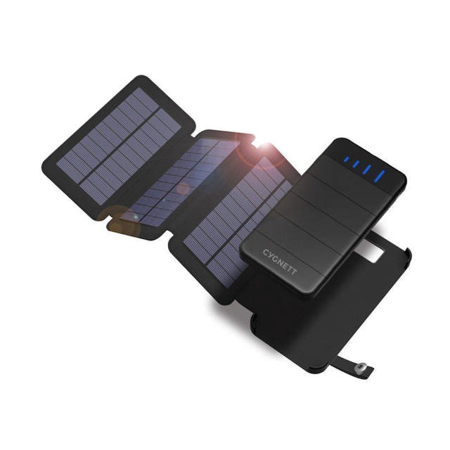 Cygnett ChargeUp Explorer 8000mAh (8K) Power Bank w/Detachable Solar Panels  & LED Torch - Black