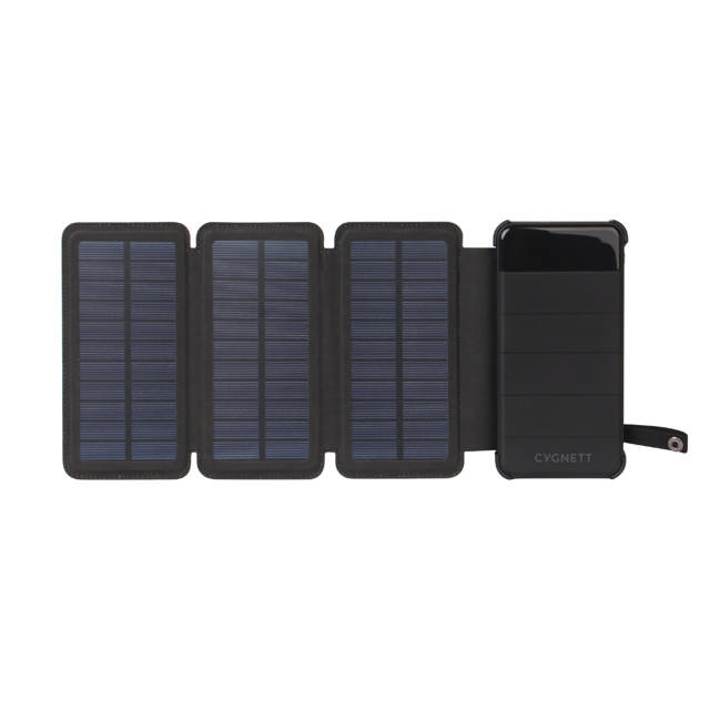 Cygnett ChargeUp Explorer 8000mAh (8K) Power Bank w/Detachable Solar Panels  & LED Torch - Black