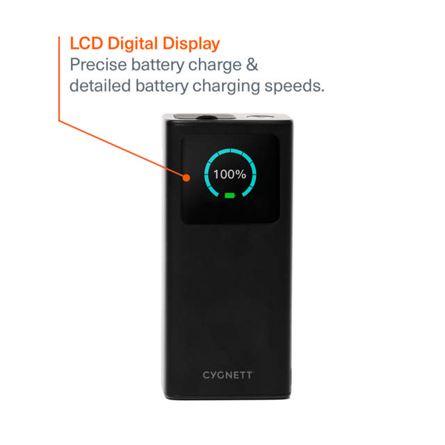 Cygnett Titan PD 3.0 65W 30000mAh (30K) Laptop Power Bank w/LCD Display - Black