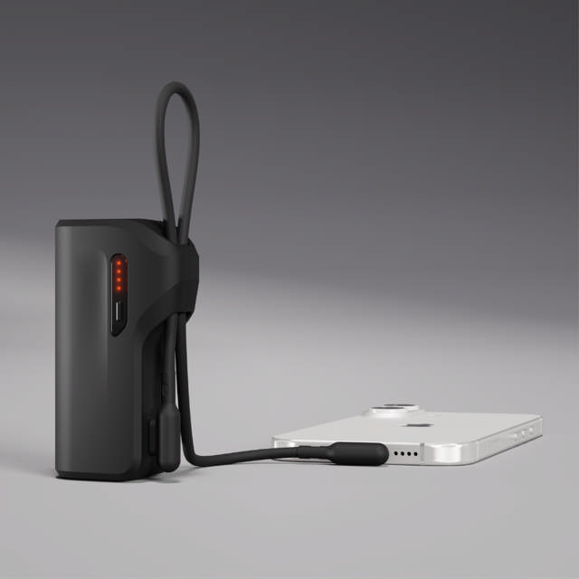 Cygnett ThumBoost 5000mAh (5K) Power Bank with Semi-Integrated USB-C Cable – Onyx Black