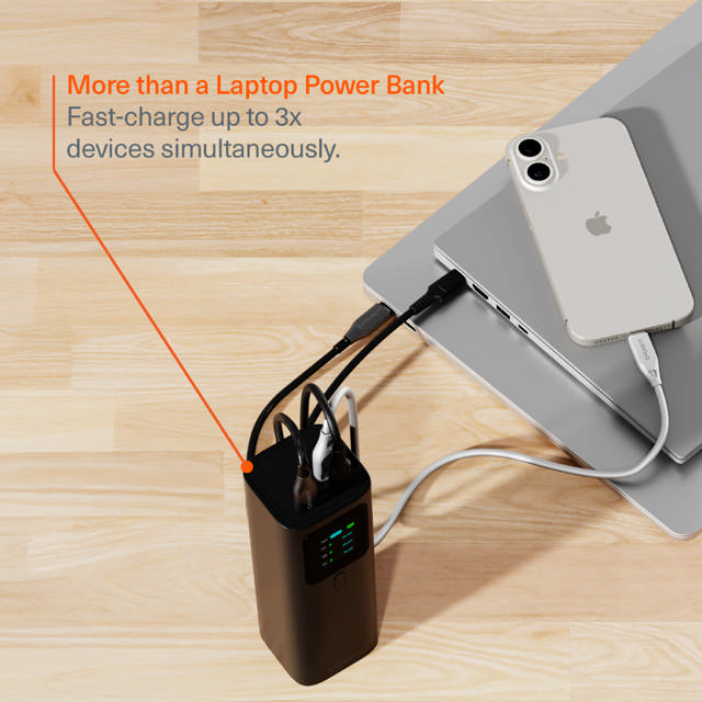 Cygnett Voyager HighPWR PD 3.1 148W 27000 (27K) Laptop Power Bank with Case - Black