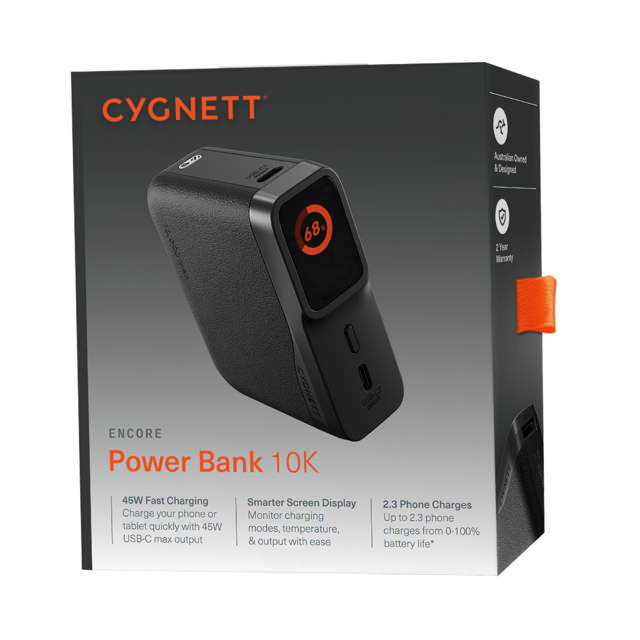 Cygnett Encore PD 3.0 45W 10000mAh (10K) Power Bank - Graphite
