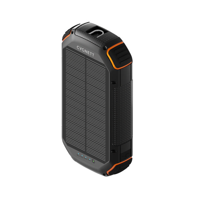 Cygnett Outback Gen 3 20000mAh (20K) Semi-Solid State Solar Power Bank - Black/Orange Trim