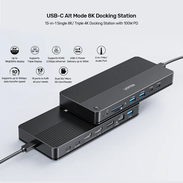 Unitek 13-in-1 USB-C 8K Docking Station