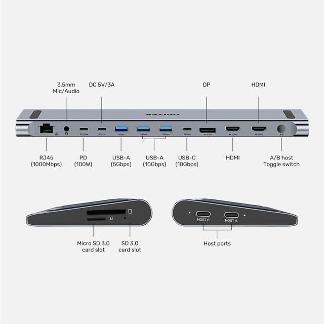 Unitek USB-C Triple 4K Docking Station