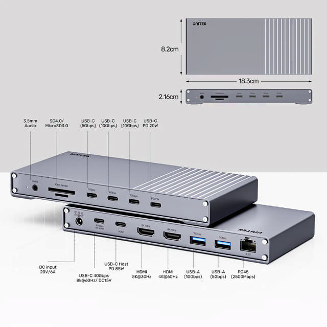 Unitek USB4 40Gbps Docking Station