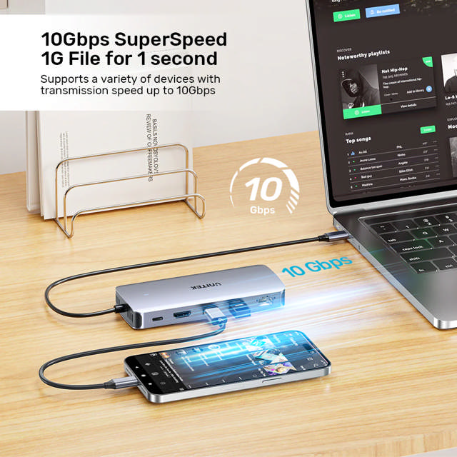 Unitek 6-in-1 USB-C Hub w/ M.2SSD Enc