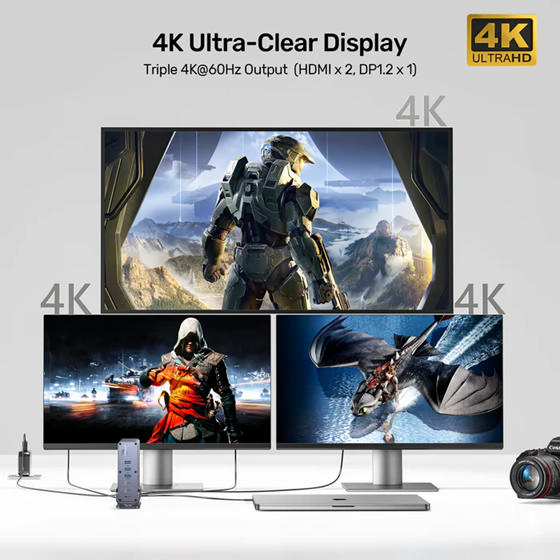 Unitek Universal DisplayLink Triple 4K Docking Station