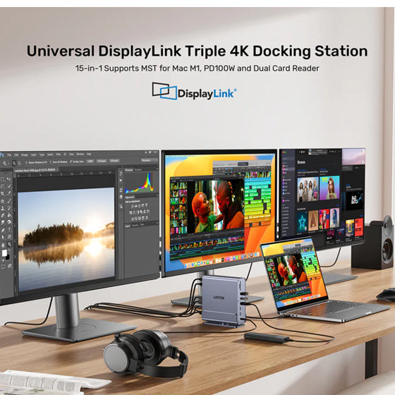 Unitek Universal DisplayLink Triple 4K Docking Station