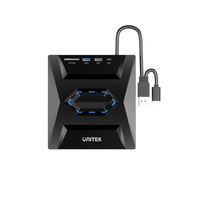 Unitek 5-in-1 External Optical Drive with USB Hub