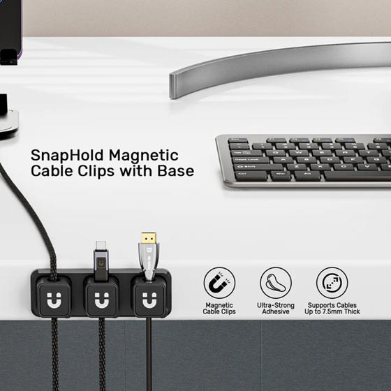 Unitek SnapHold Magnetic Cable Clips with Base