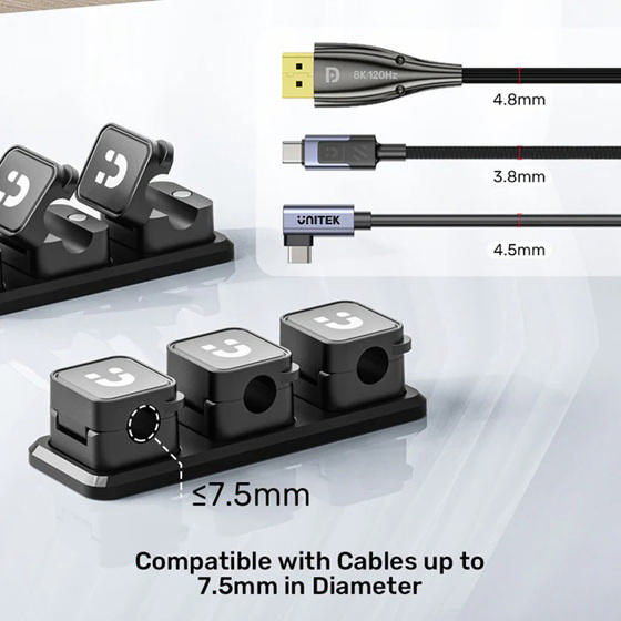 Unitek SnapHold Magnetic Cable Clips with Base