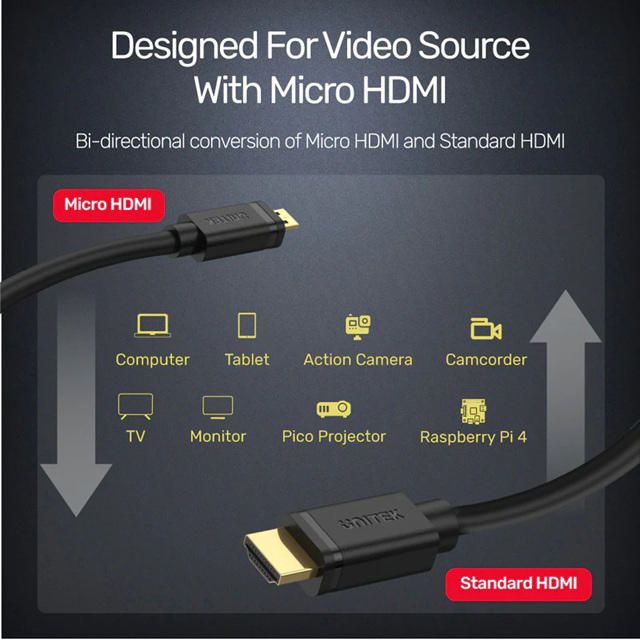 Unitek 4K 60Hz High Speed Micro HDMI to HDMI Cable