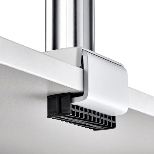 Atdec AWMS-2-5940 Dual Extended-Reach Arms on Post C-Clamp White