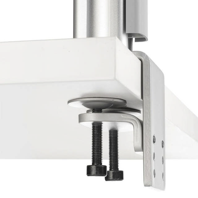 Atdec AWMS-2-5940 Dual Extended-Reach Arms on Post H/D F-Clamp Silver