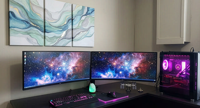 Atdec AWMS-2-5940 Dual Extended-Reach Arms on Post H/D F-Clamp Black