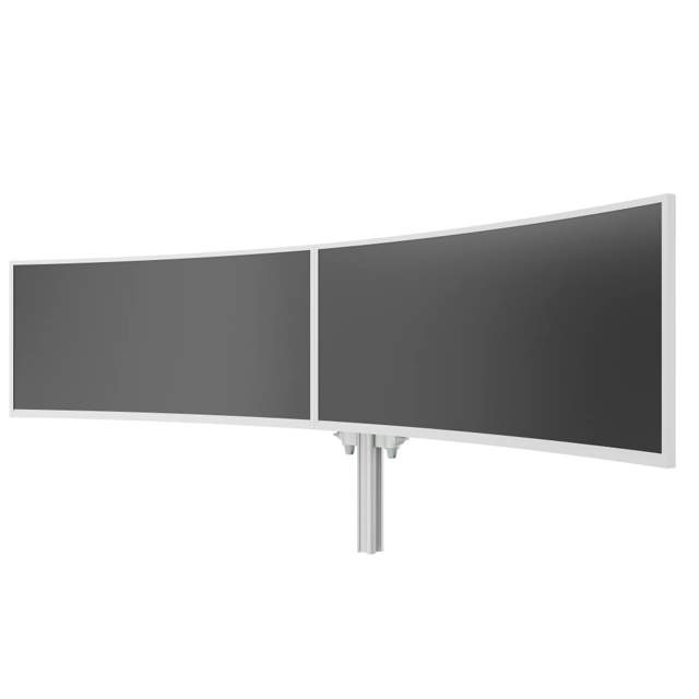 Atdec AWMS-2-5940 Dual Extended-Reach Arms on Post H/D F-Clamp White