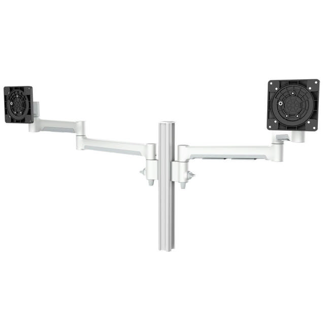 Atdec AWMS-2-5940 Dual Extended-Reach Arms on Post H/D F-Clamp White